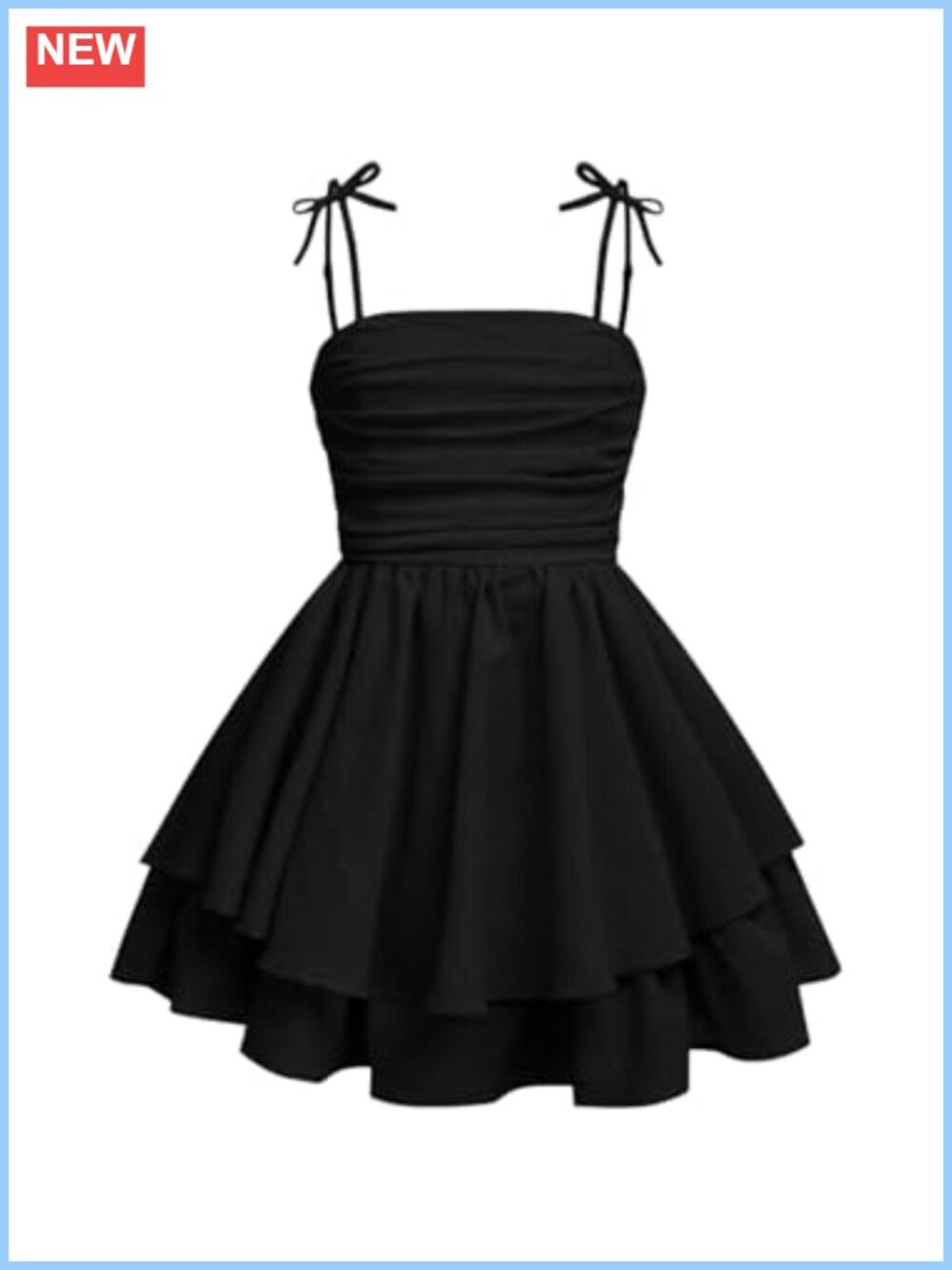 Girls Flowy Ruffle Hem Smocked A-Line Cami Sundress Adjustable Straps